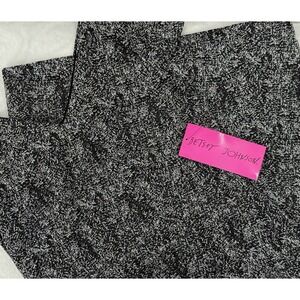 Betsey Johnson Black Metallic Silver Textured Cap Sleeve Dress NWT Size 10‎